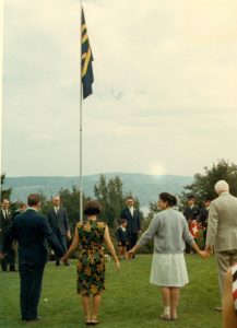 first hoisting of the FIAV flag, Rüschlikon, September 3, 1967. (Archive E. Dreyer)